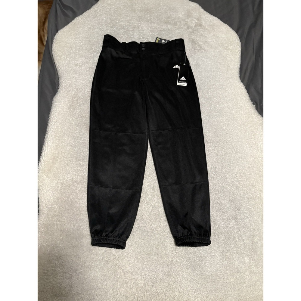 ADIDAS Triple Stripe Relaxed Fit Elastic Bottom Baseball Pants Boys Sz Large